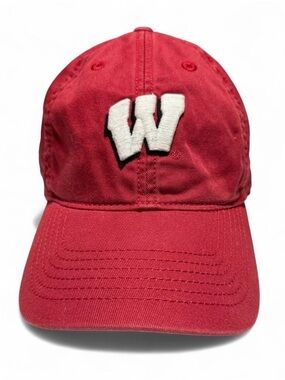 Wisconsin Badgers Red Adjustable Dad Hat NCAA College Football Logo Baseball Cap